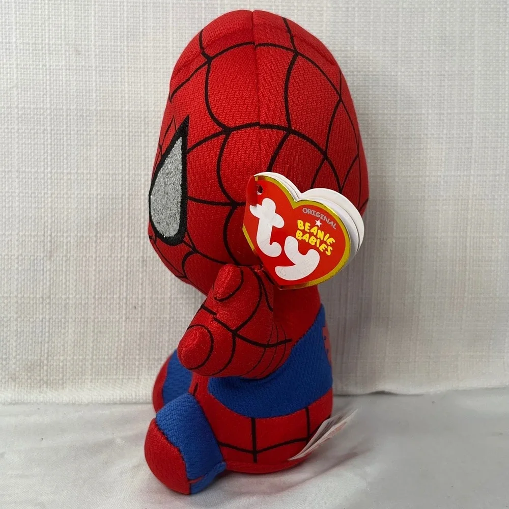 Ty Beanie Babies Marvel Spider-Man Plush Red Blue Glitter Eyes 2023 6 inch NWT